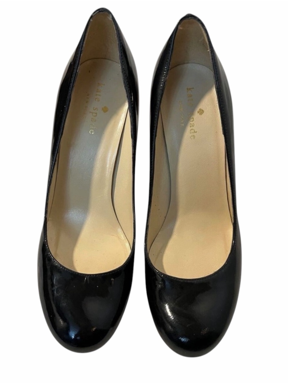 Kate Spade Black Patent Leather Pump with Striped Pump Size 7